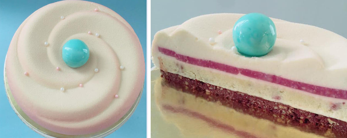 White chocolate Leechy mousse cake 