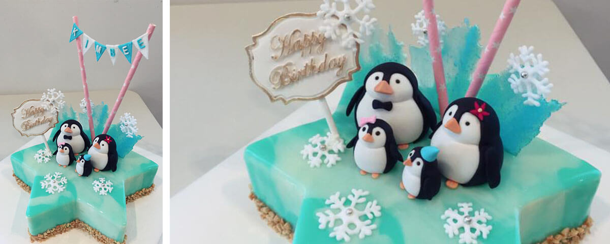 3D Fondant & Mirror Lemon Cheese Cake